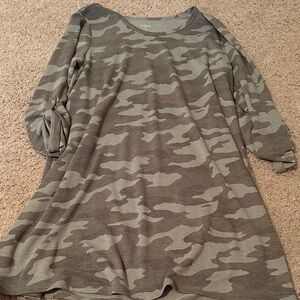 Camouflage Long Sleeve Dress